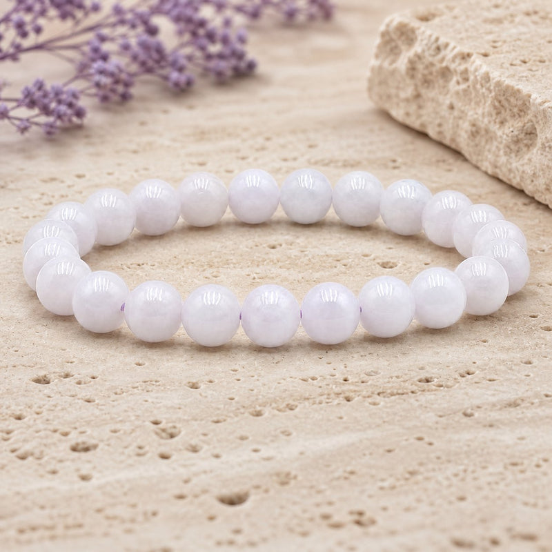 Bracelet Jade de Birmanie Violet 8 mm – Sagesse Élevée