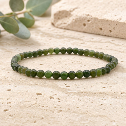 Bracelet Jade Néphrite 4 mm – Équilibre du Chemin