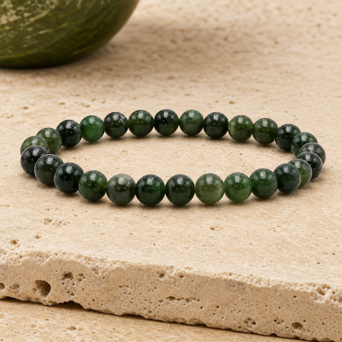 Bracelet Jade Néphrite 6 mm – Harmonie