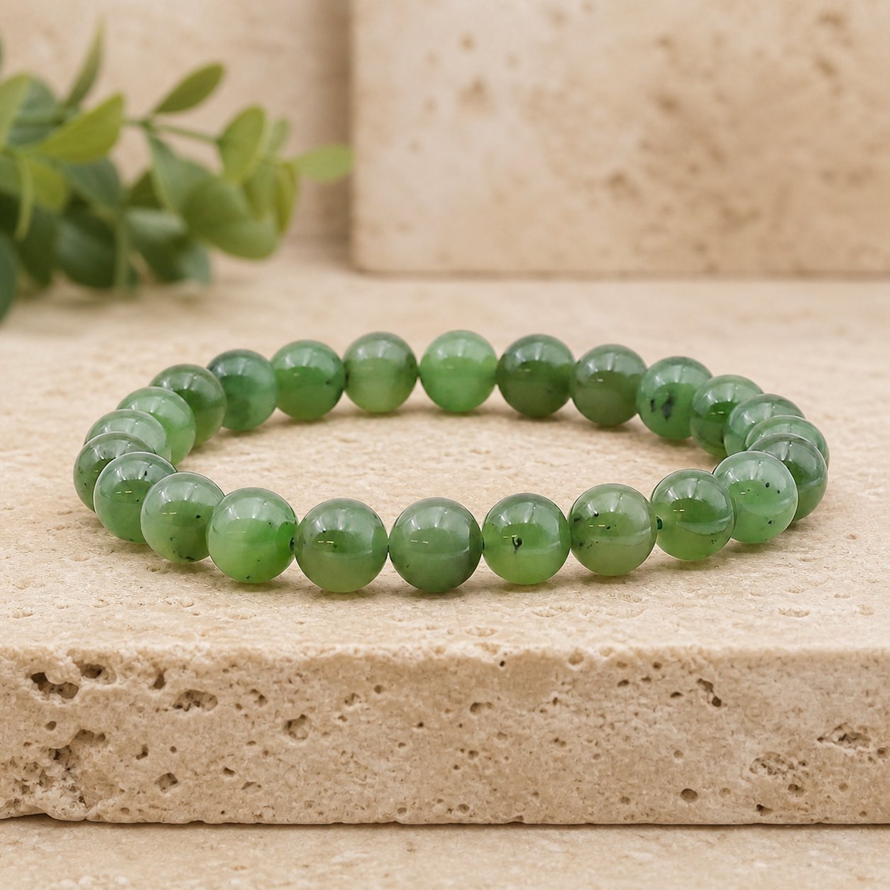 Bracelet Jade Néphrite 8 mm – Don Simple