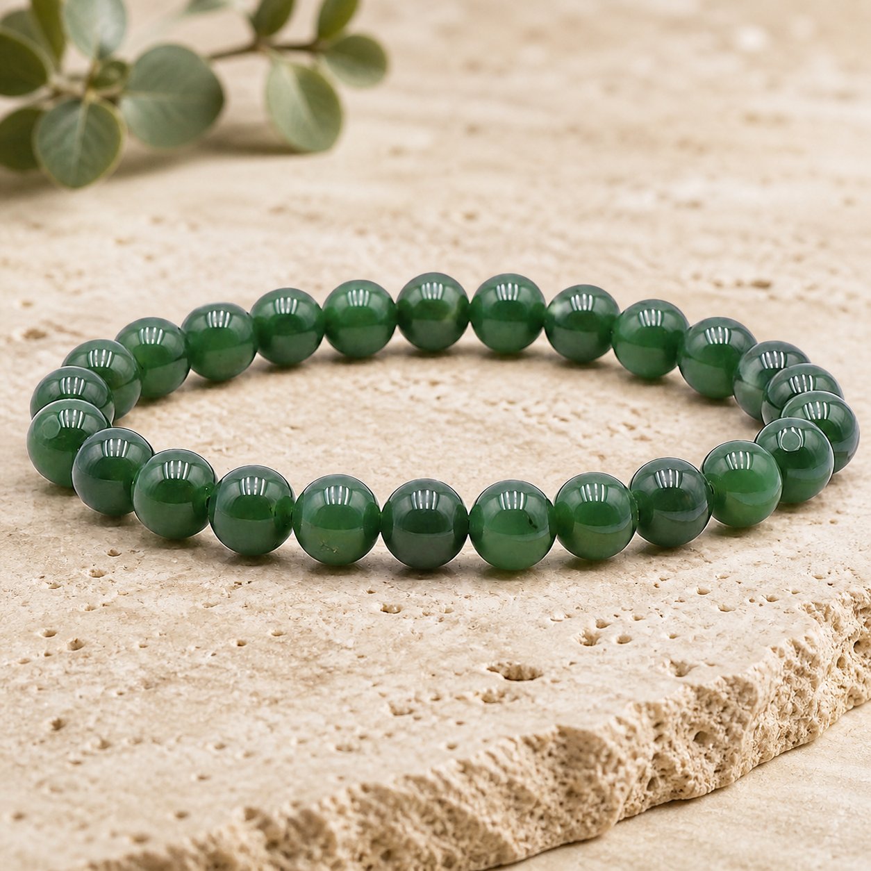 Bracelet Jade Néphrite 8 mm – Harmonie