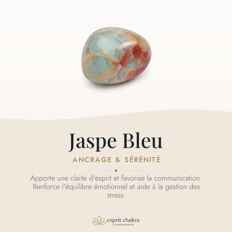 Bracelet Jaspe Bleu 6 mm – Calme Profond