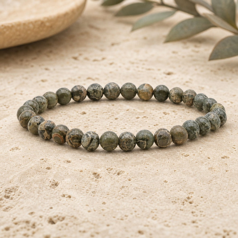 Bracelet Jaspe Breschia 6 mm – Cœur Patient
