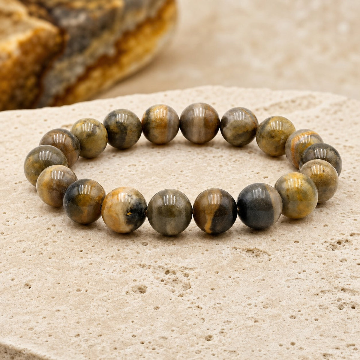 Bracelet Jaspe Bumblebee 10 mm – Audace de l’Envol