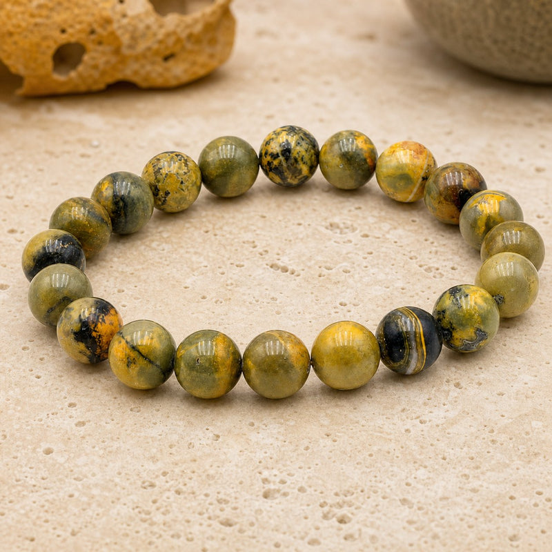 Bracelet Jaspe Bumblebee 10 mm – Créativité Vive