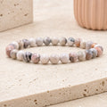 Bracelet Jaspe Feuille d'Argent 6 mm – Protection du Silence