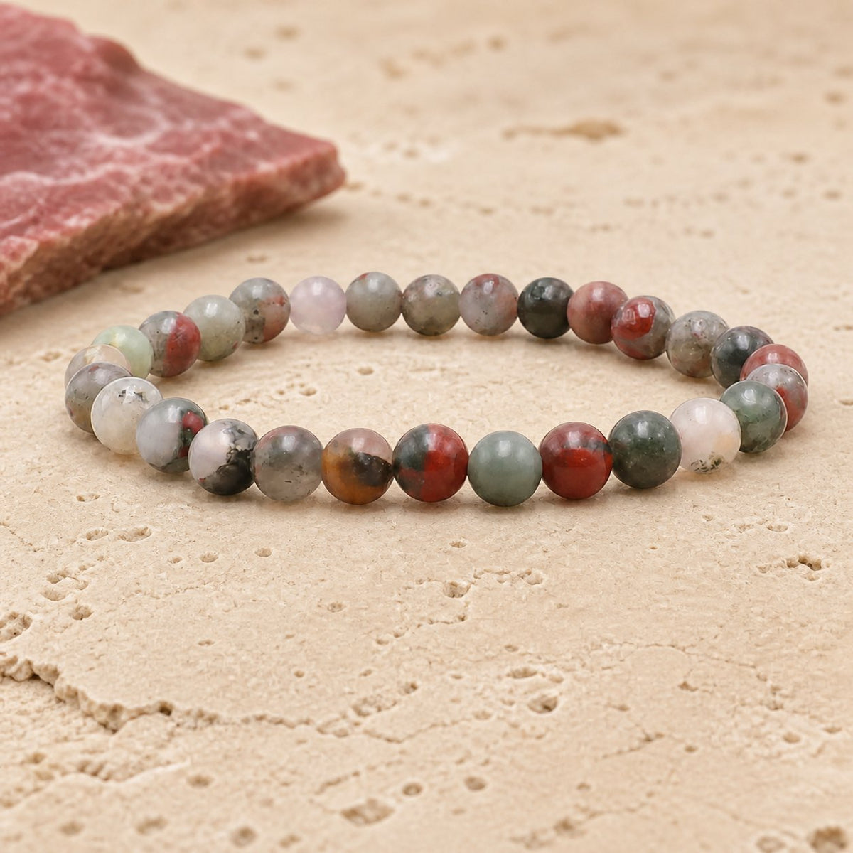 Bracelet Jaspe Héliotrope 6 mm – Ancrage de l’Effort