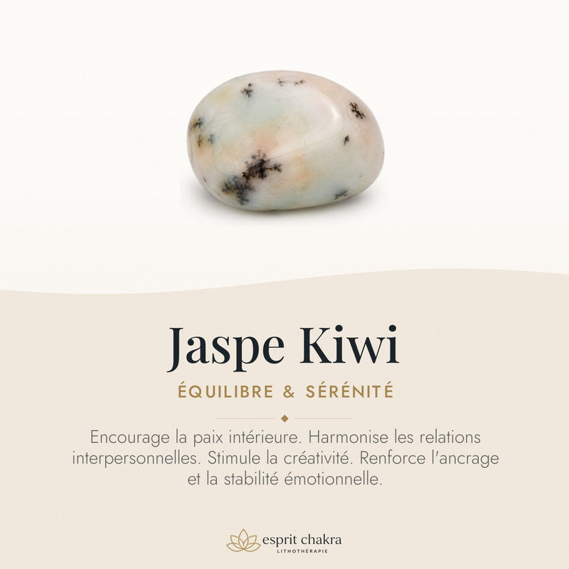 Bracelet Jaspe Kiwi 6 mm – Renouveau Serein