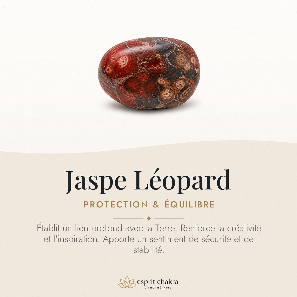 Bracelet Jaspe Léopard 6 mm – Instinct Sûr — vertus de la pierre