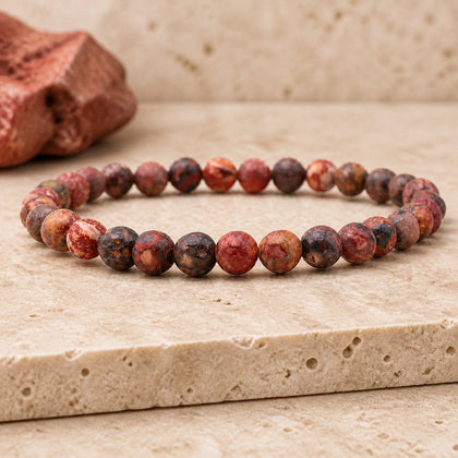 Bracelet Jaspe Léopard 6 mm – Instinct Sûr