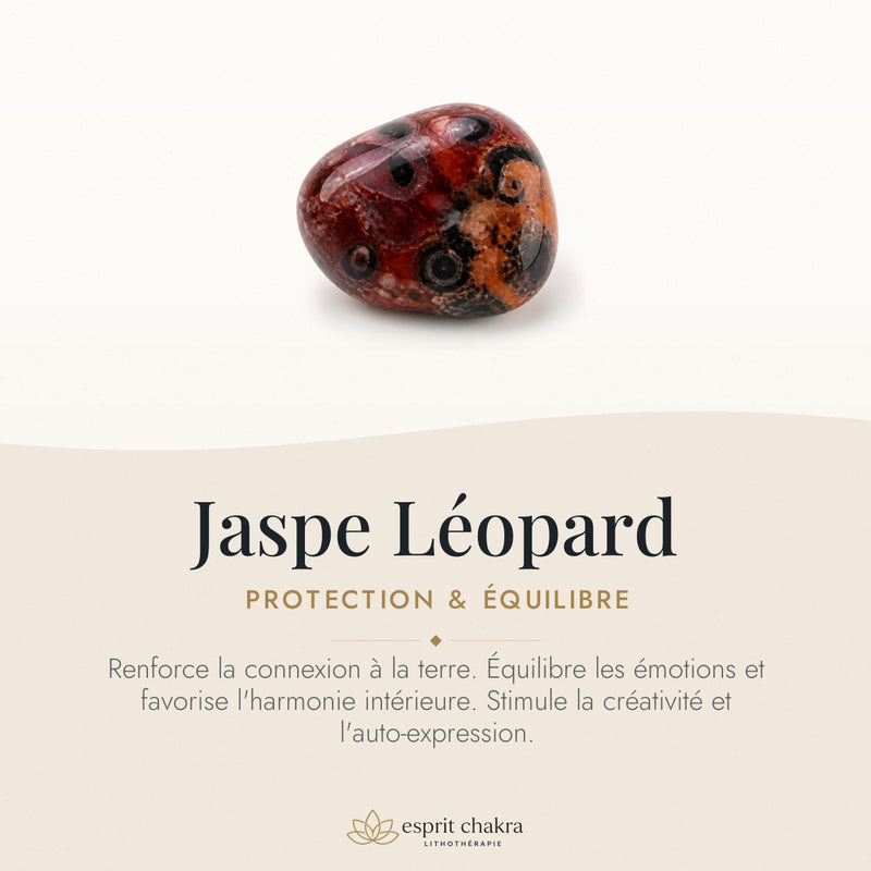 Bracelet Jaspe Léopard 6 mm – Protection de la Marche