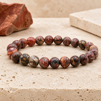 Bracelet Jaspe Léopard 8 mm – Chemin Assuré