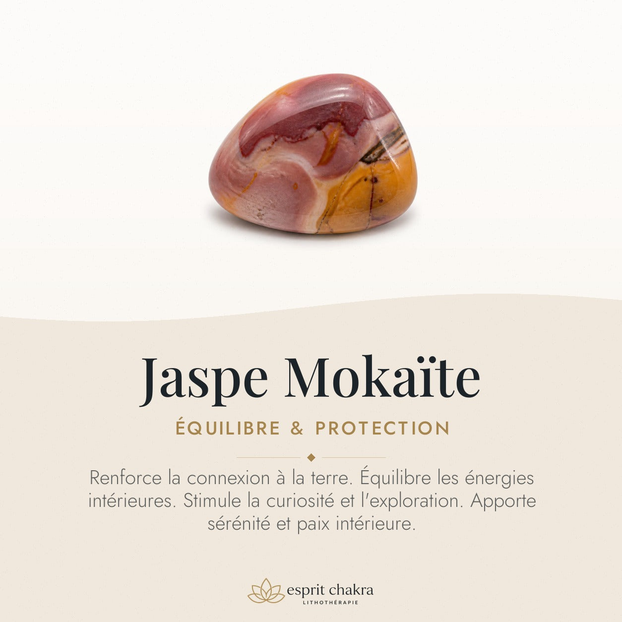 Bracelet Jaspe Mokaïte 6 mm – Cœur Chaud — vertus de la pierre
