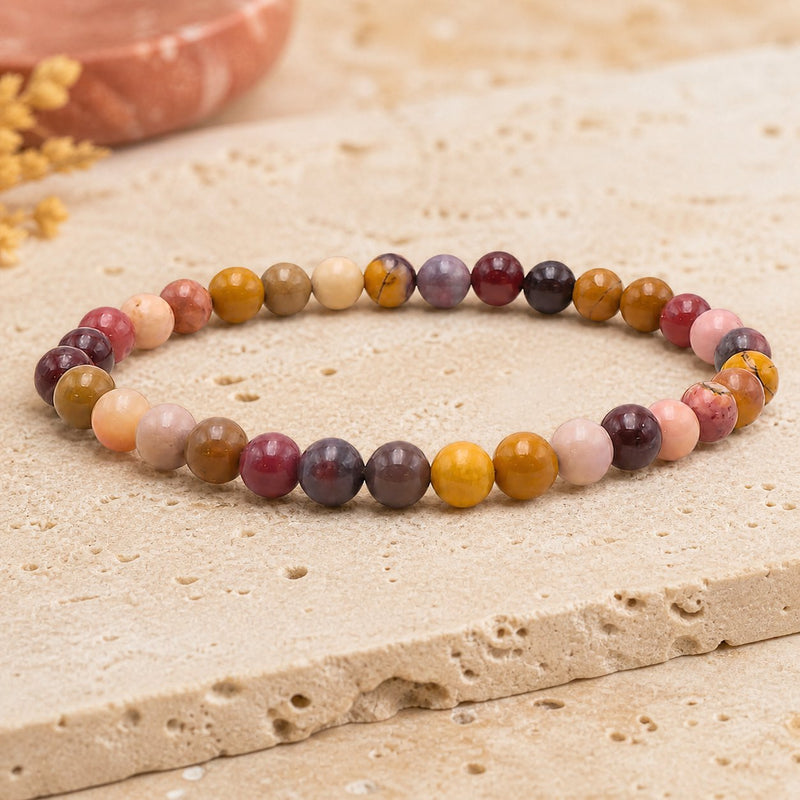 Bracelet Jaspe Mokaïte 6 mm – Cœur Chaud