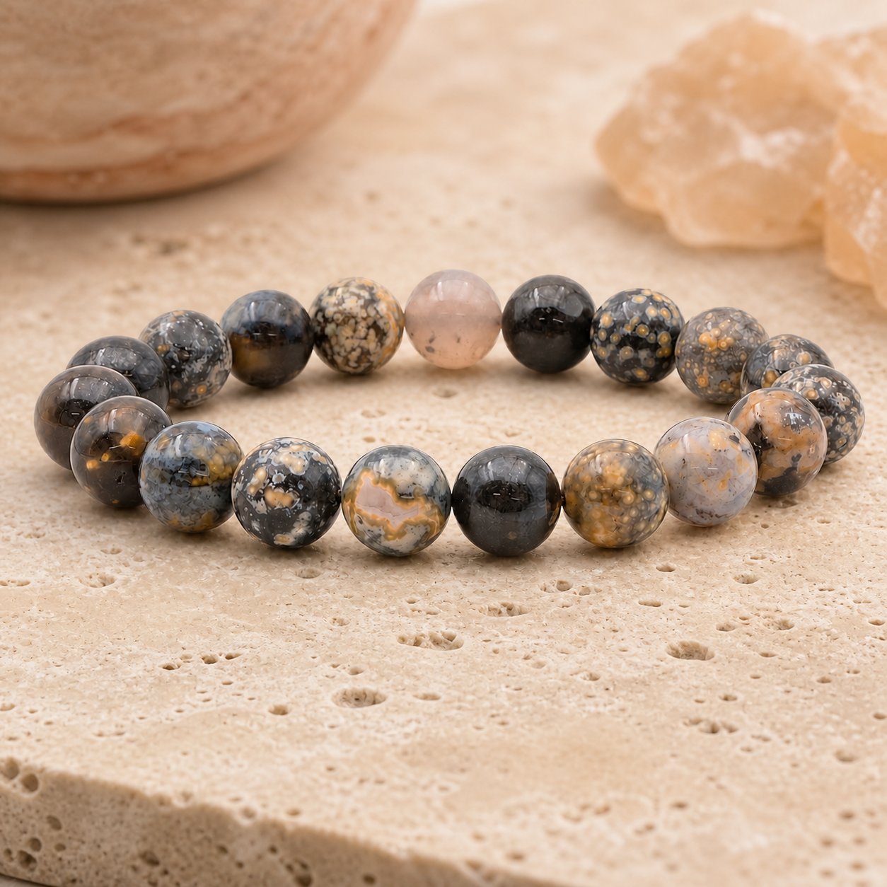 Bracelet Jaspe Océan 10 mm – Équilibre des Cycles