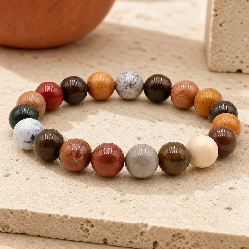 Bracelet Jaspe Océan 10 mm – Sérénité des Marées