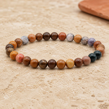 Bracelet Jaspe Océan 6 mm – Douceur du Ressac