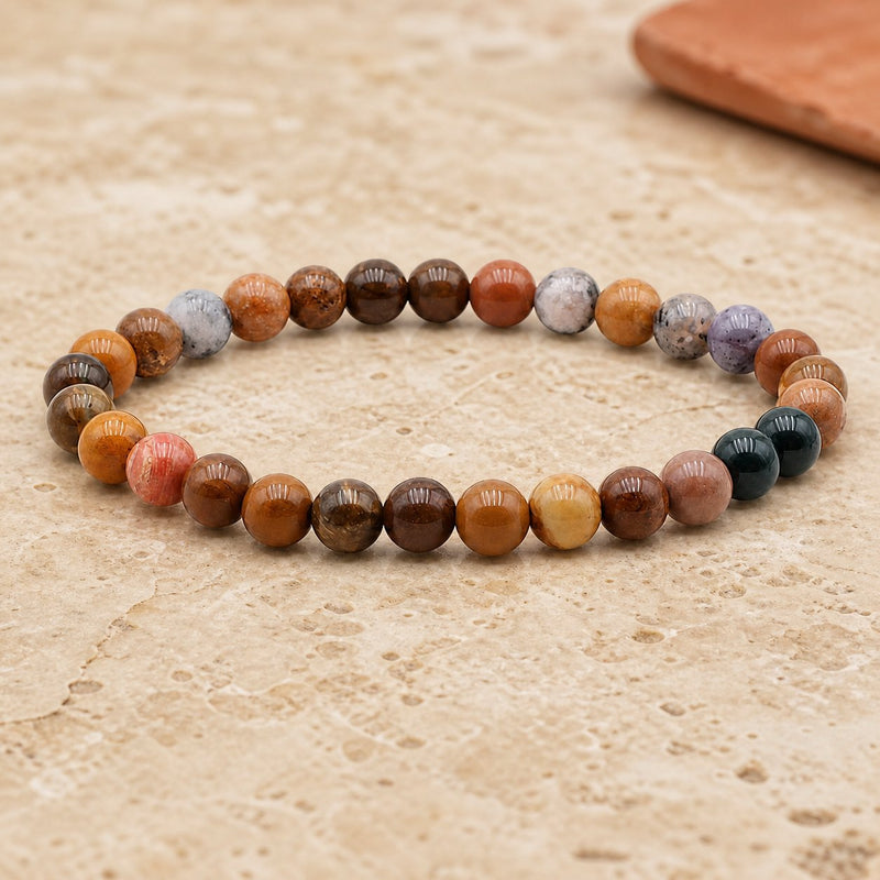 Bracelet Jaspe Océan 6 mm – Douceur du Ressac