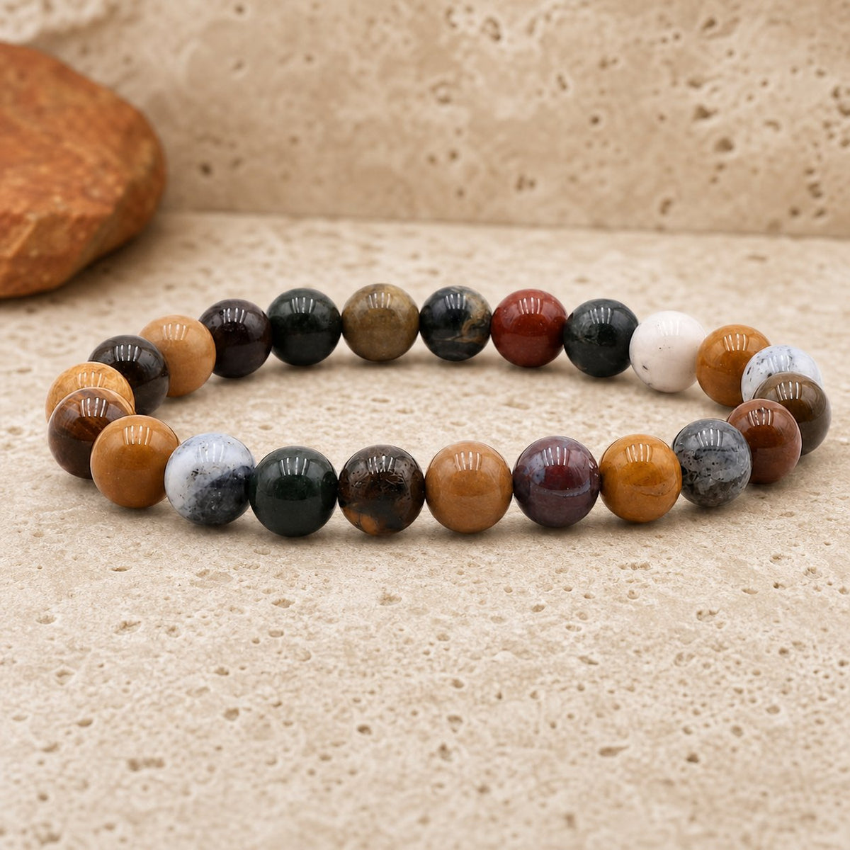 Bracelet Jaspe Océan 8 mm – Élan du Cœur