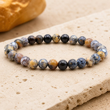 Bracelet Jaspe Océan Bleu 6 mm – Horizon Calme