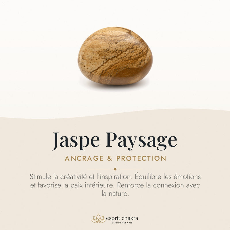 Bracelet Jaspe Paysage 10 mm – Ancrage du Voyage