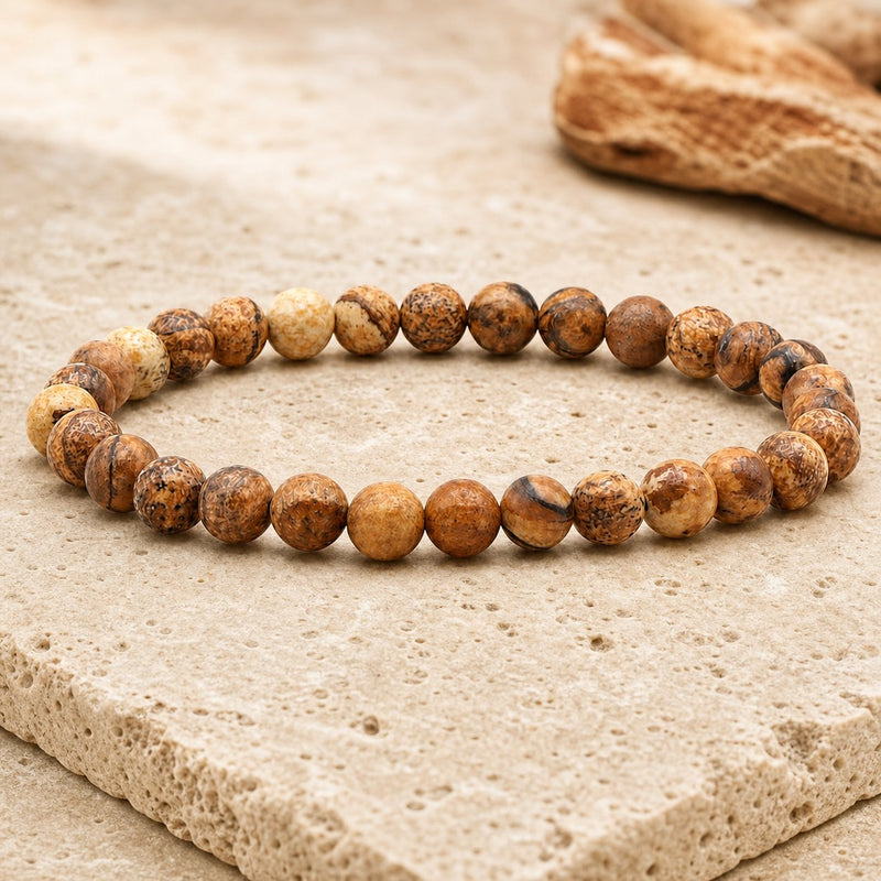 Bracelet Jaspe Paysage 6 mm – Distance Sereine