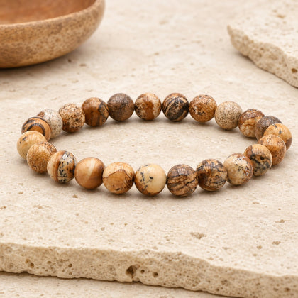 Bracelet Jaspe Paysage 8 mm – Douceur Intérieure