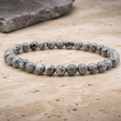 Bracelet Jaspe Picasso 6 mm – Créativité Ancrée