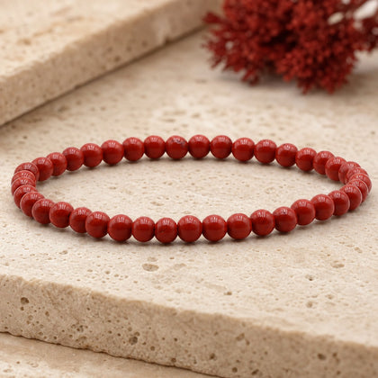 Bracelet Jaspe Rouge 4 mm – Ancrage de l’Action