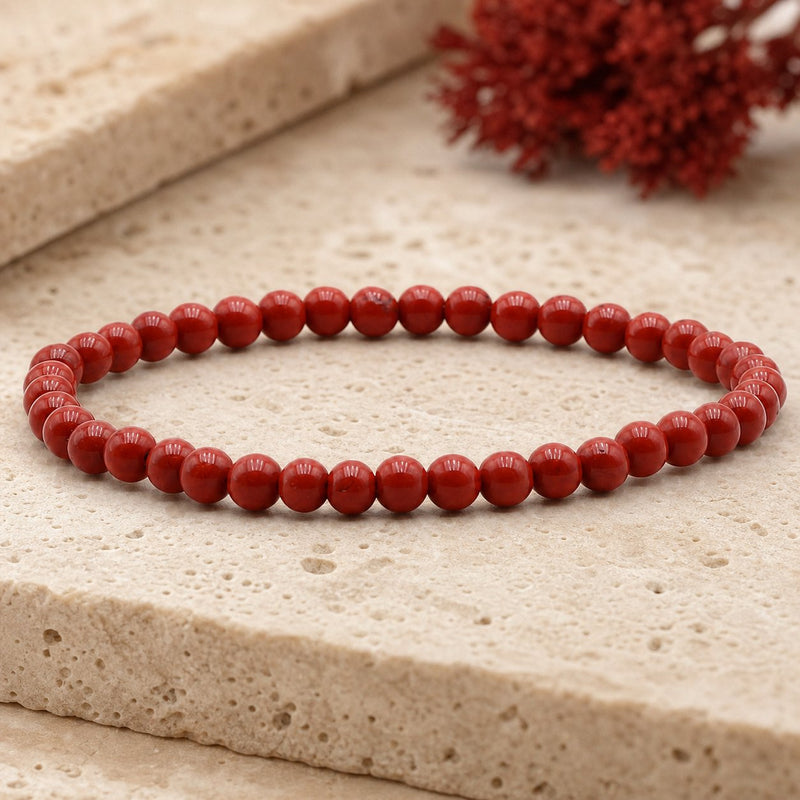 Bracelet Jaspe Rouge 4 mm – Ancrage de l’Action