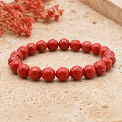 Bracelet Jaspe Rouge 8 mm – Sérénité Intérieure