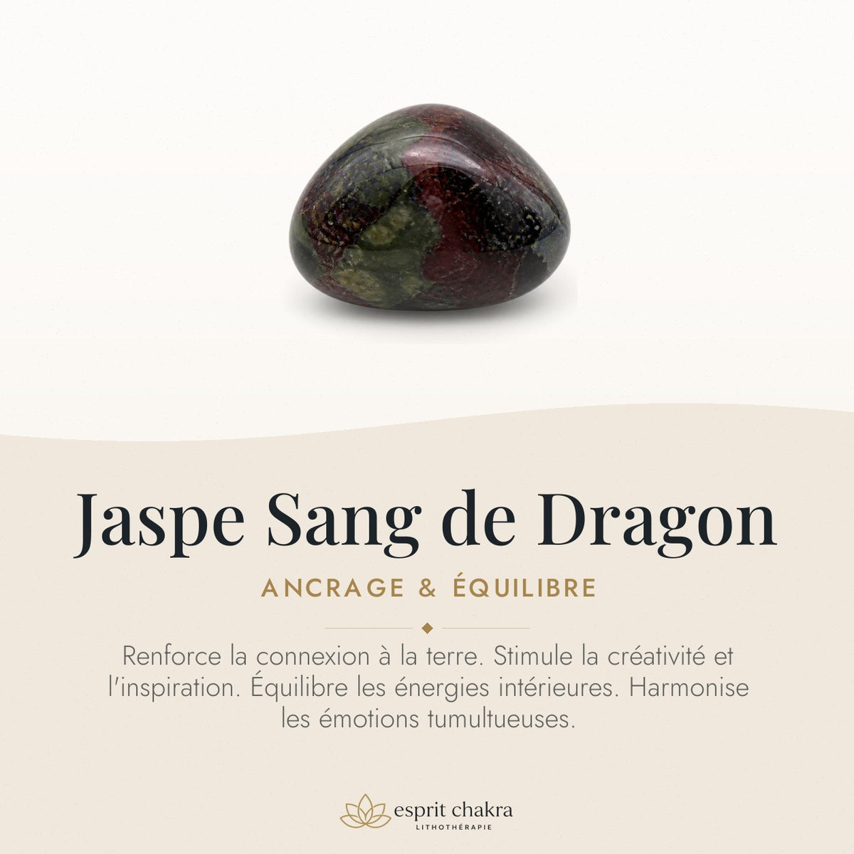 Bracelet Jaspe Sang de Dragon 6 mm – Courage de la Volonté — vertus de la pierre