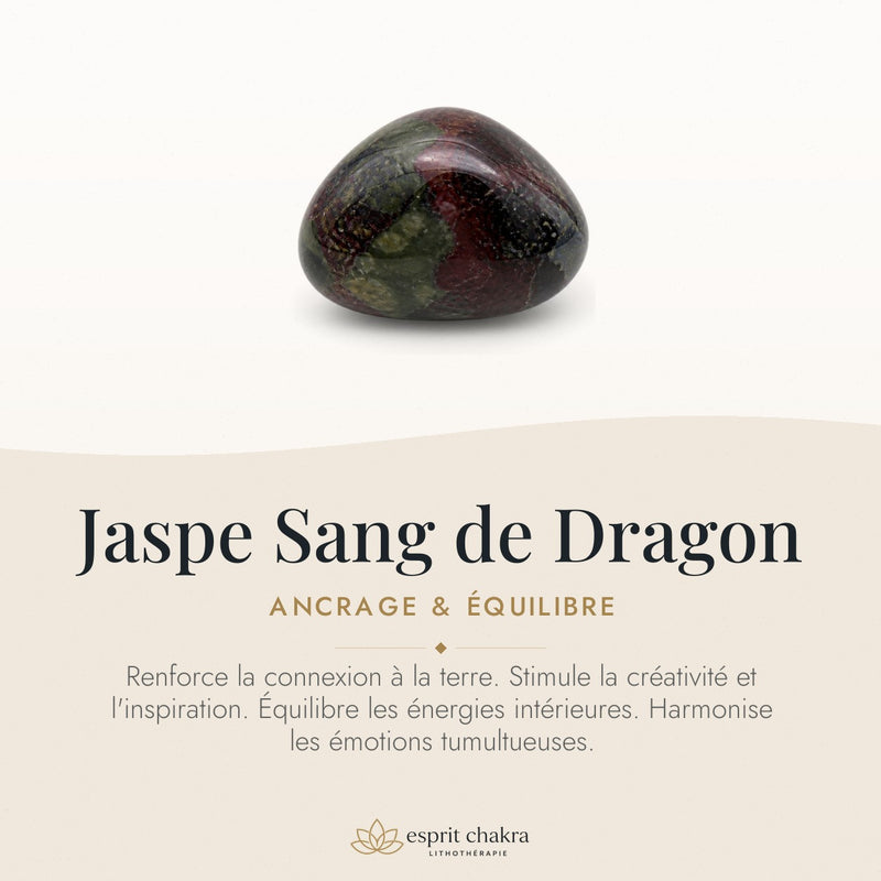 Bracelet Jaspe Sang de Dragon 6 mm – Courage de la Volonté
