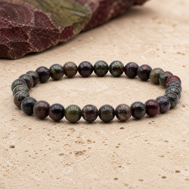 Bracelet Jaspe Sang de Dragon 6 mm – Courage de la Volonté