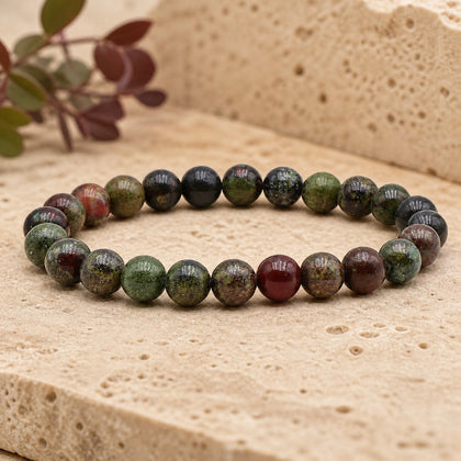 Bracelet Jaspe Sang de Dragon 8 mm – Force Intérieure