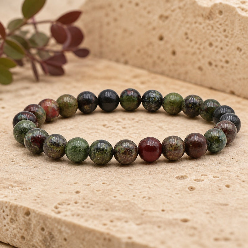 Bracelet Jaspe Sang de Dragon 8 mm – Force Intérieure