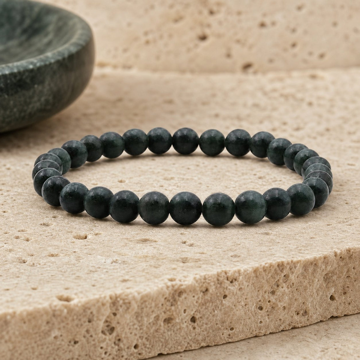 Bracelet Jaspe Vert 6 mm – Sérénité Vivante