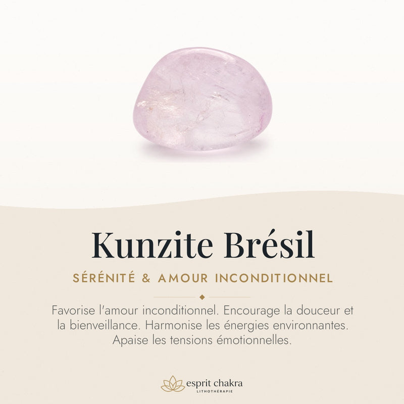 Bracelet Kunzite 10 mm – Cœur Doux