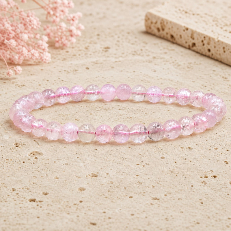 Bracelet Kunzite 6 mm – Douceur des Peines