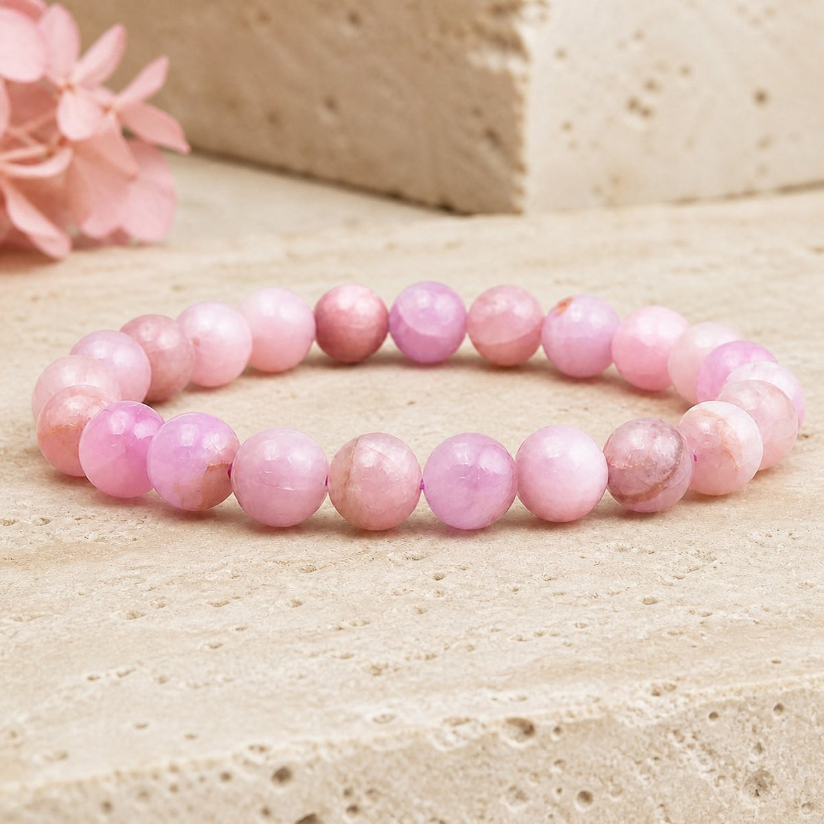 Bracelet Kunzite 8 mm – Lumière Intérieure