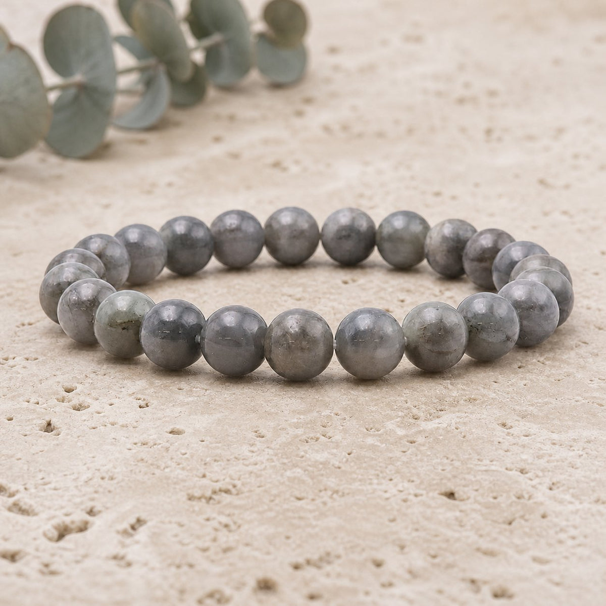 Bracelet Labradorite Noire 8 mm – Intuition de l’Ombre