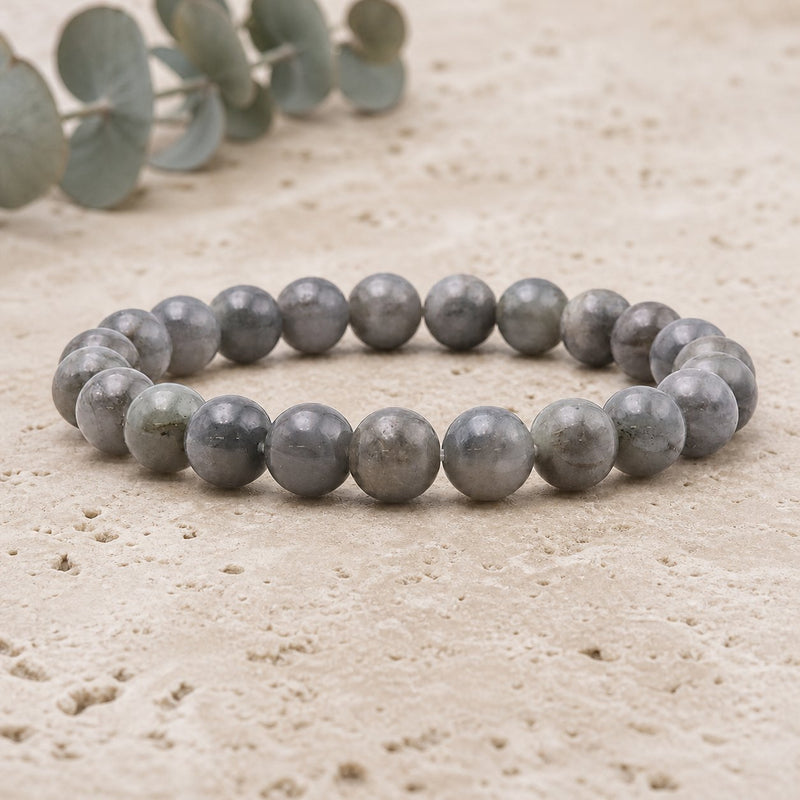 Bracelet Labradorite Noire 8 mm – Intuition de l’Ombre