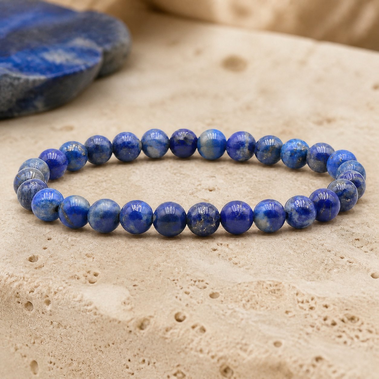 Bracelet Lapis Lazuli 6 mm – Clarté du Matin
