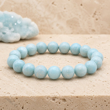 Bracelet Larimar 10 mm – Sérénité Marine