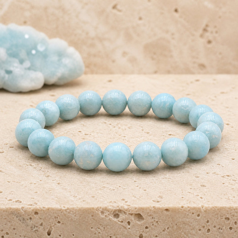 Bracelet Larimar 10 mm – Sérénité Marine
