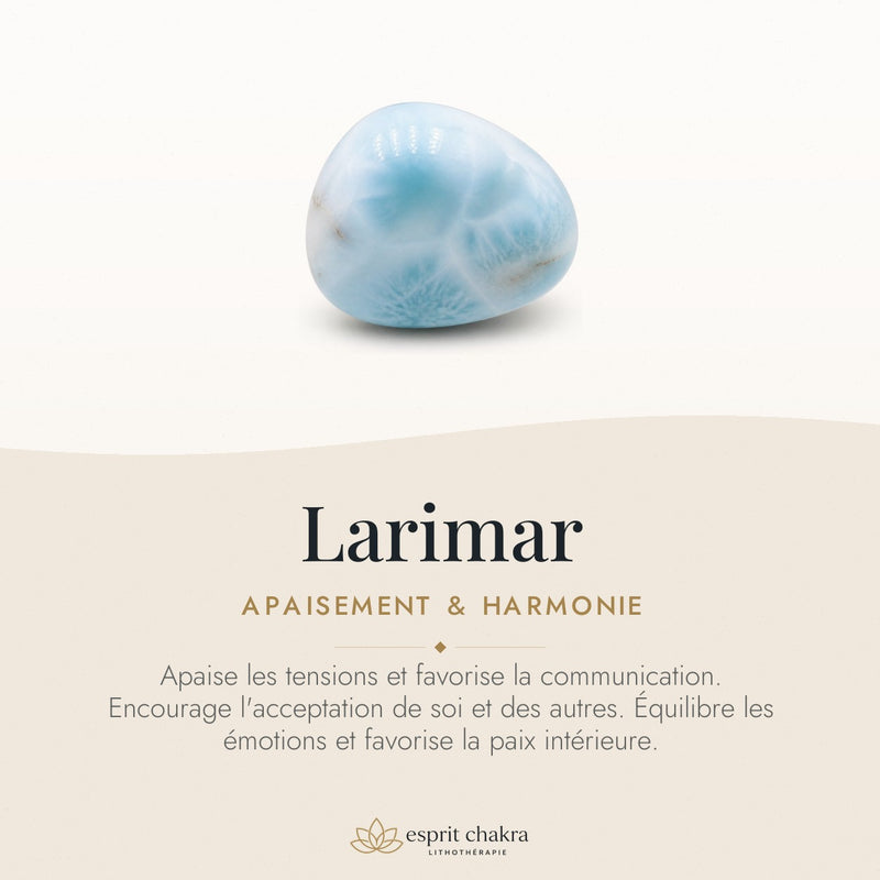 Bracelet Larimar 8 mm – Lueur Douce