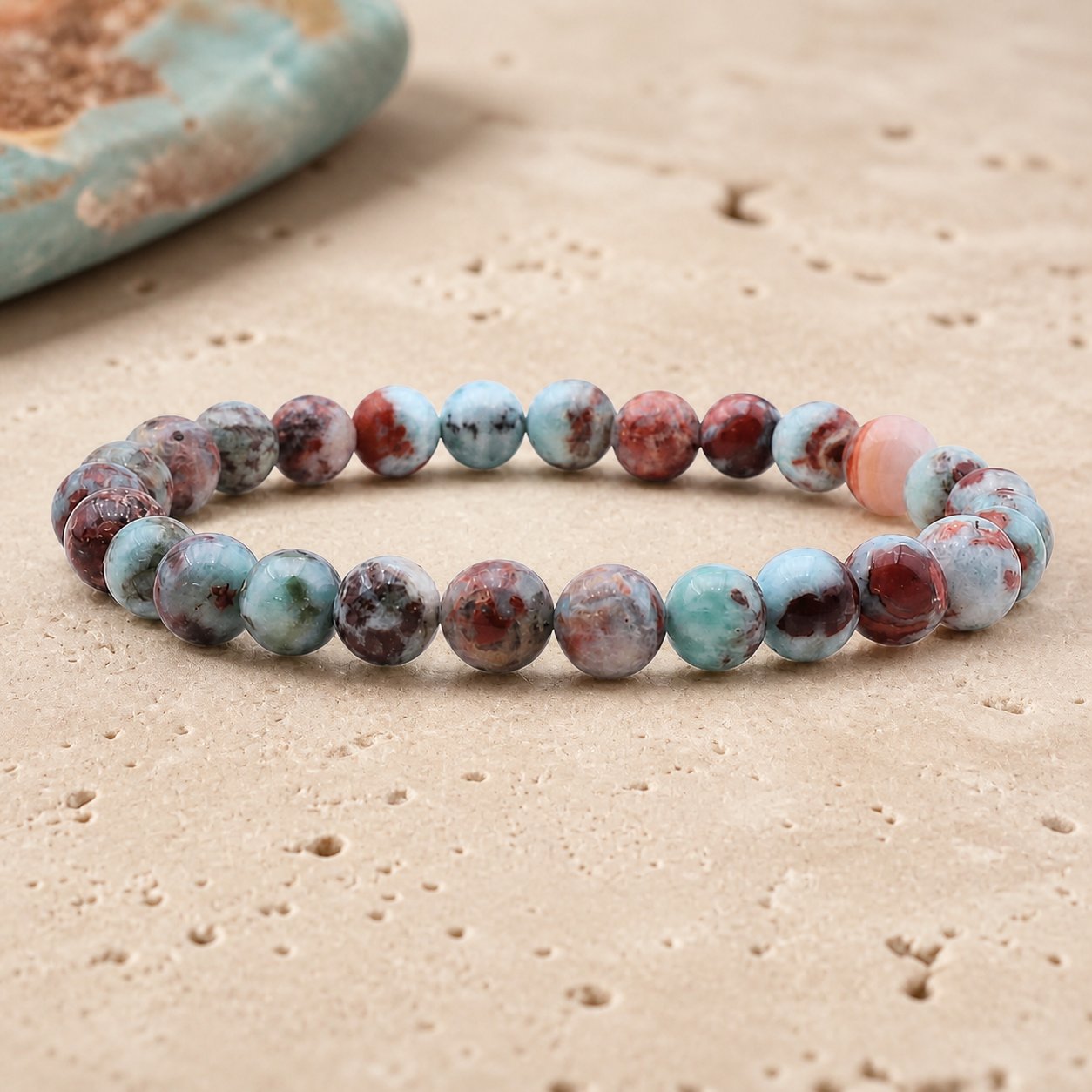 Bracelet Larimar 8 mm – Lueur Paisible