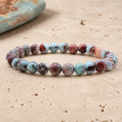 Bracelet Larimar 8 mm – Lueur Paisible