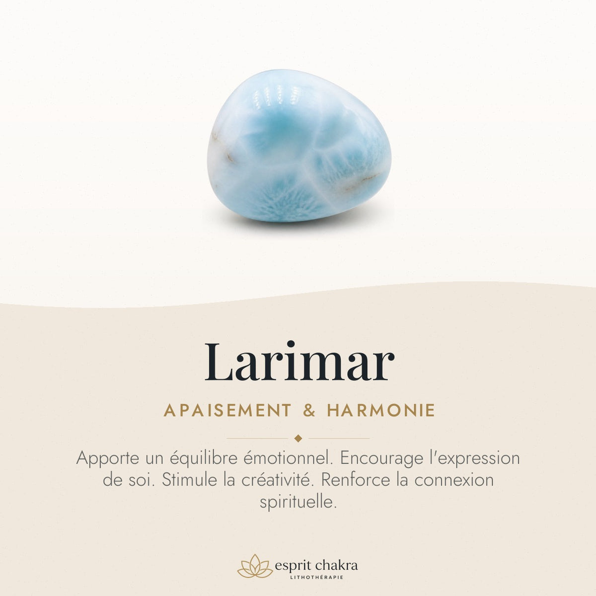 Bracelet Larimar 8 mm – Reflet Serein — vertus de la pierre