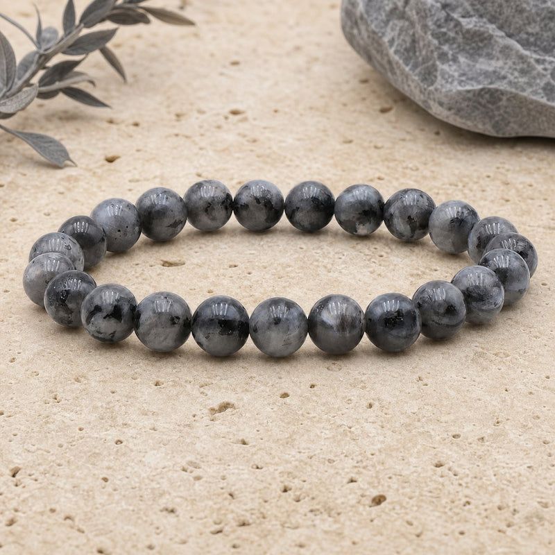 Bracelet Larvikite 8 mm – Calme de la Tempête
